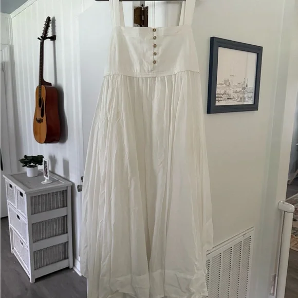 Anthropologie Asymmetrical Pilcro White Babydoll Dress sz XL - Picture 1 of 5